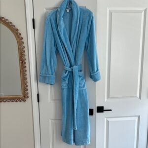 Charter Club Plush Light Blue Bath Robe with Shawl Collar